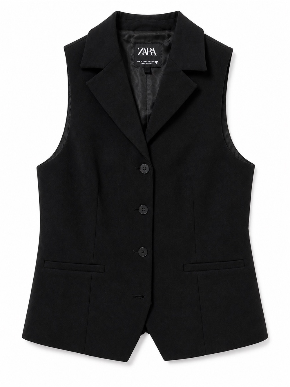 Zara Women’s Black Sleeveless Blazer Vest Size Small NWOT